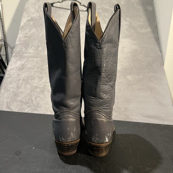 Frye Cowboy Boots Mens 10 D Grey Leather Distressed Western Boots - Picture 6 of 9